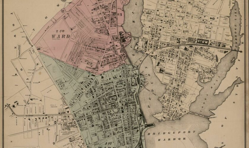 Map of the City of Bridgeport. 1877, Library of Congress.